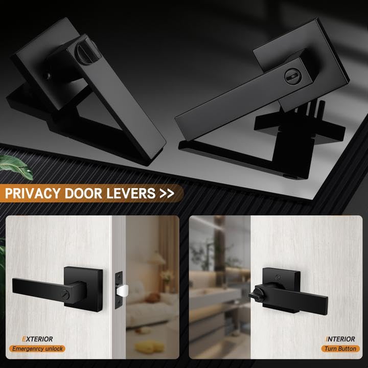 Probrico square privacy lever reversible for right and left handed doors