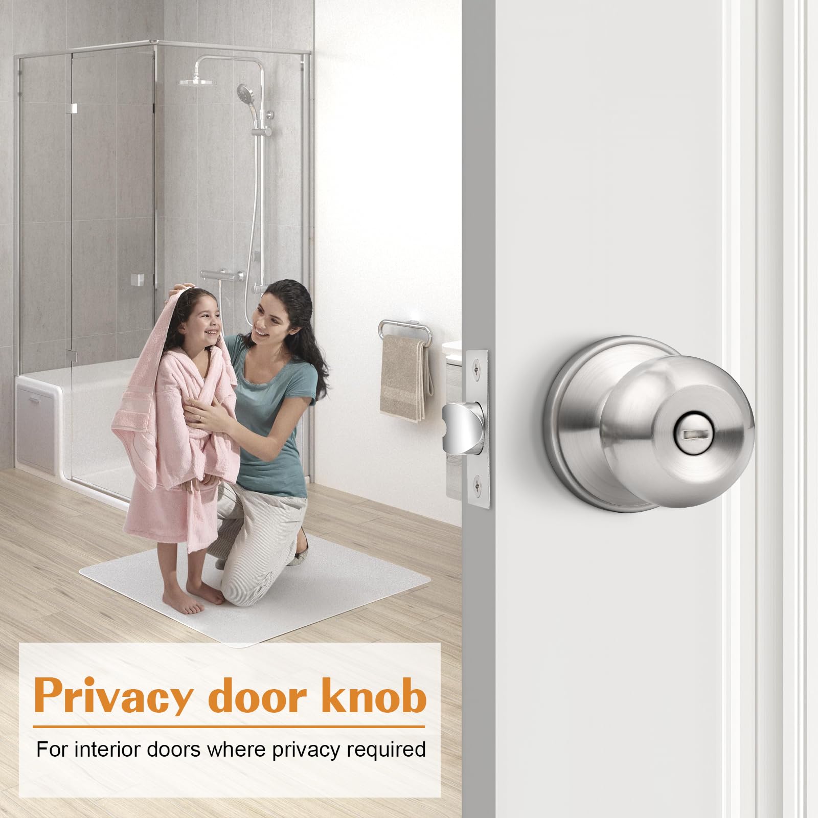 Probrico stainless steel interior door handle with brushed finish for durability.
