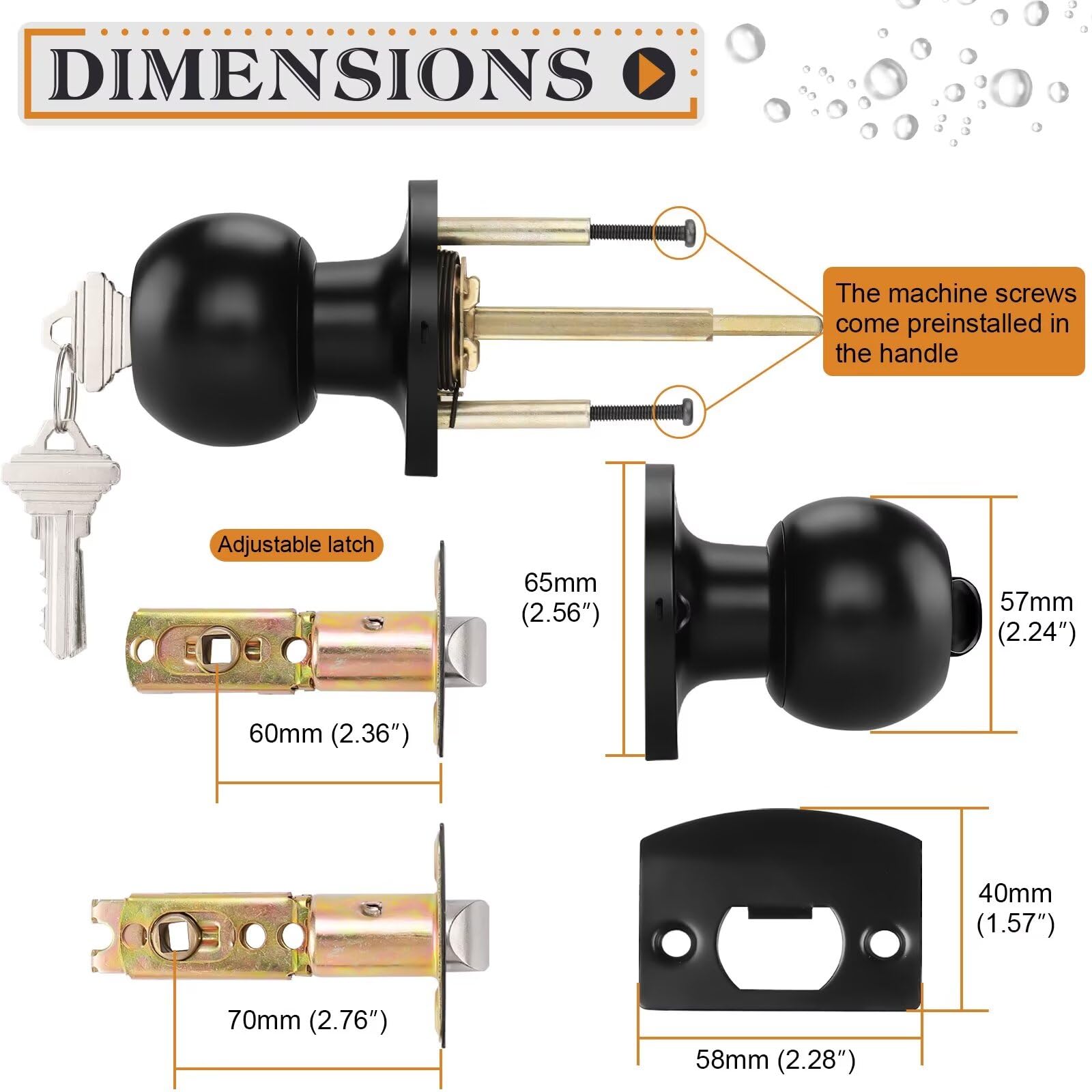 Probrico three-pack keyed-alike knobs set for uniform security across doors.