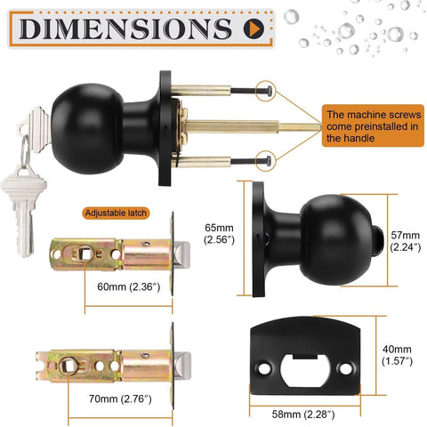 Probrico three-pack keyed-alike knobs set for uniform security across doors.