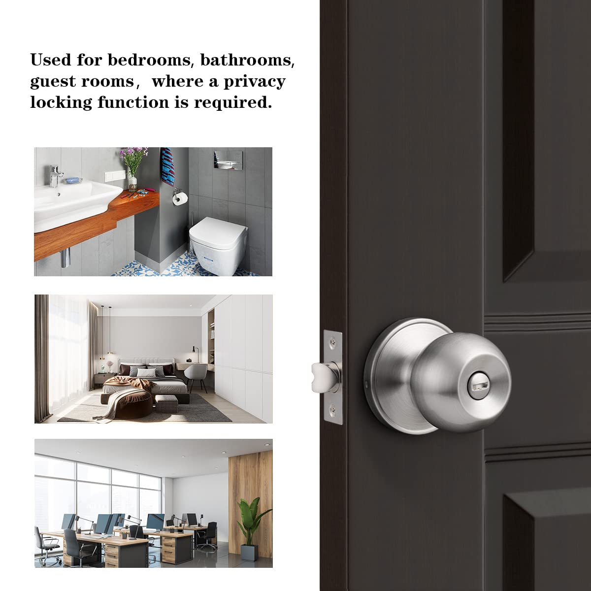 Probrico thumb-turn privacy lock with emergency release for exterior access.