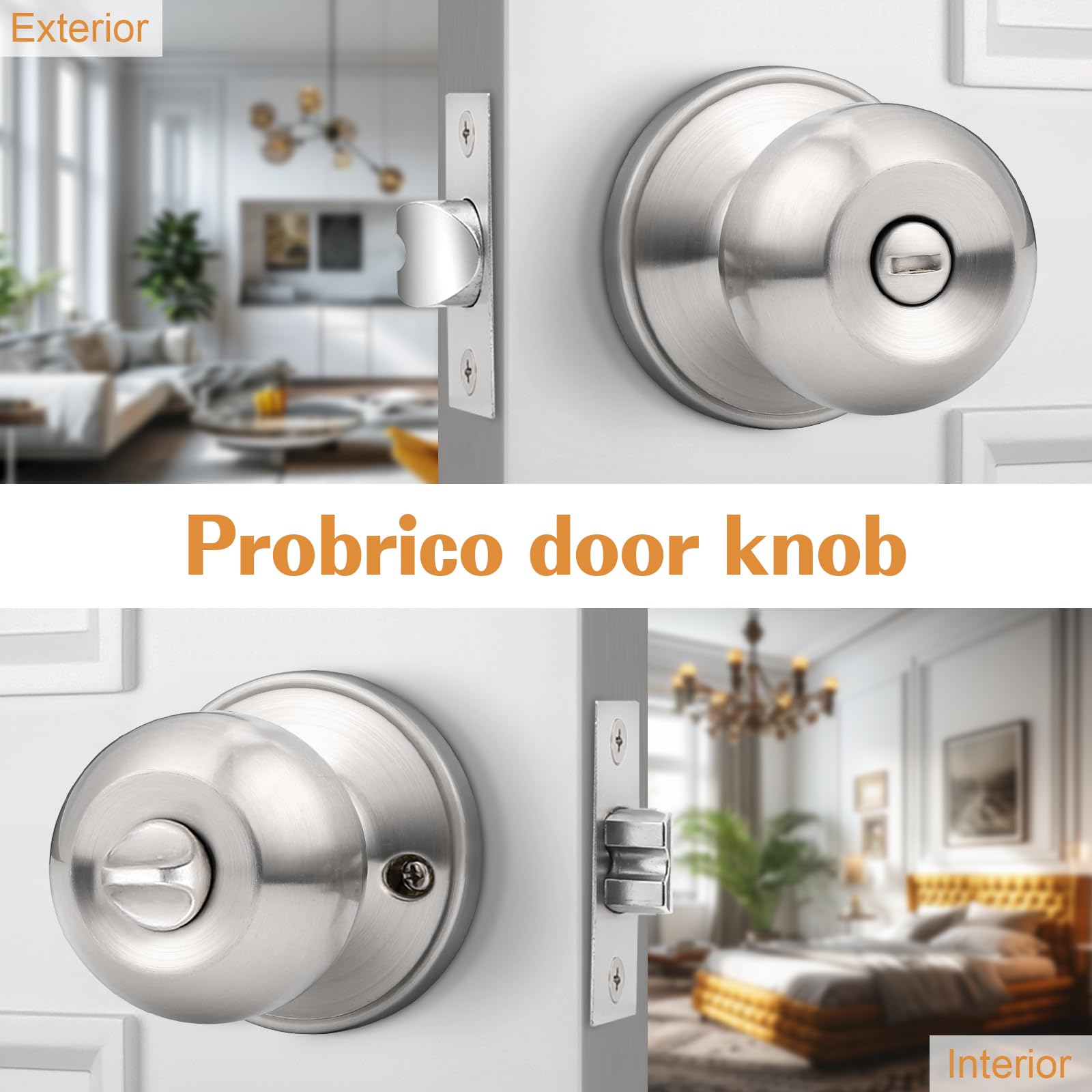 Probrico privacy thumb-turn knob showing inside locking capability.