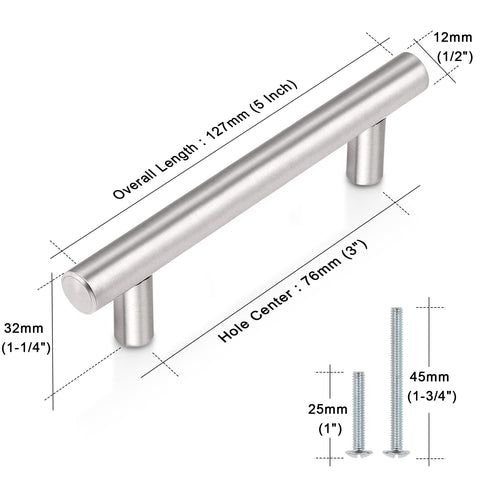 Probrico wardrobe and dresser hardware in brushed nickel for coordinated decor.