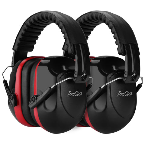 ProCase ear muffs close-up showing sturdy shell for reliable noise protection.