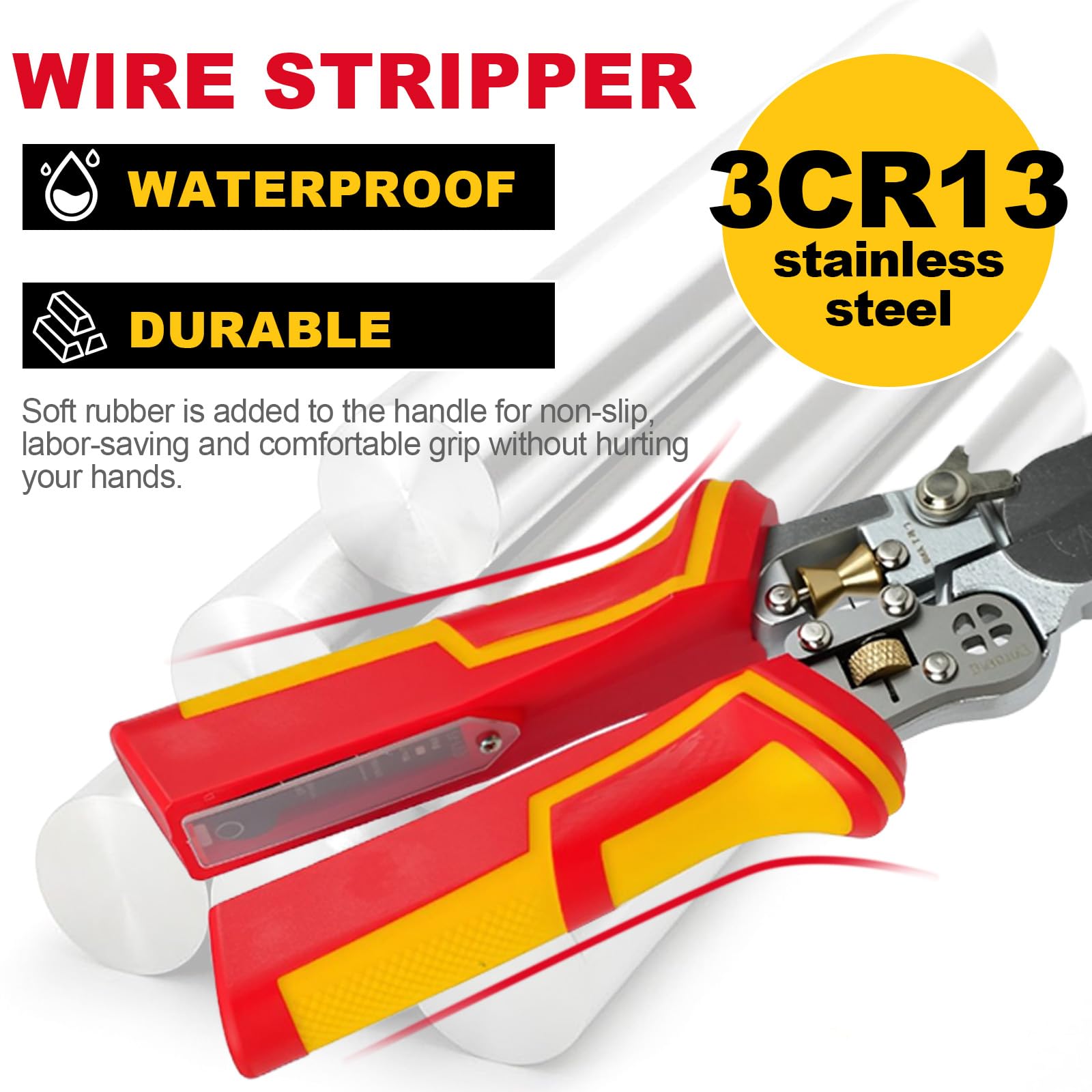 Procellatech Multi Wire Stripper Tool split line function with V shaped design.