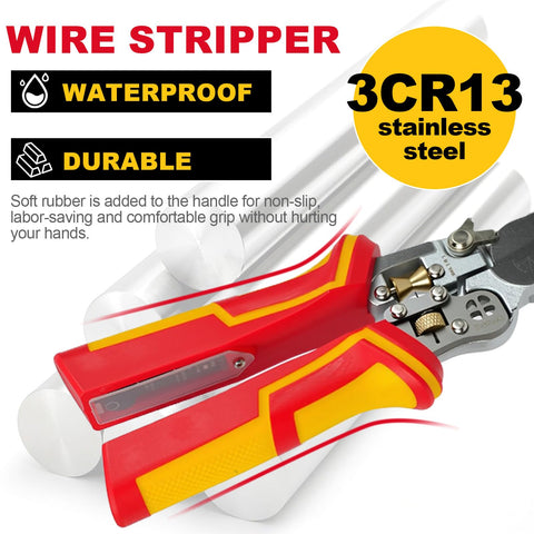 Procellatech Multi Wire Stripper Tool split line function with V shaped design.