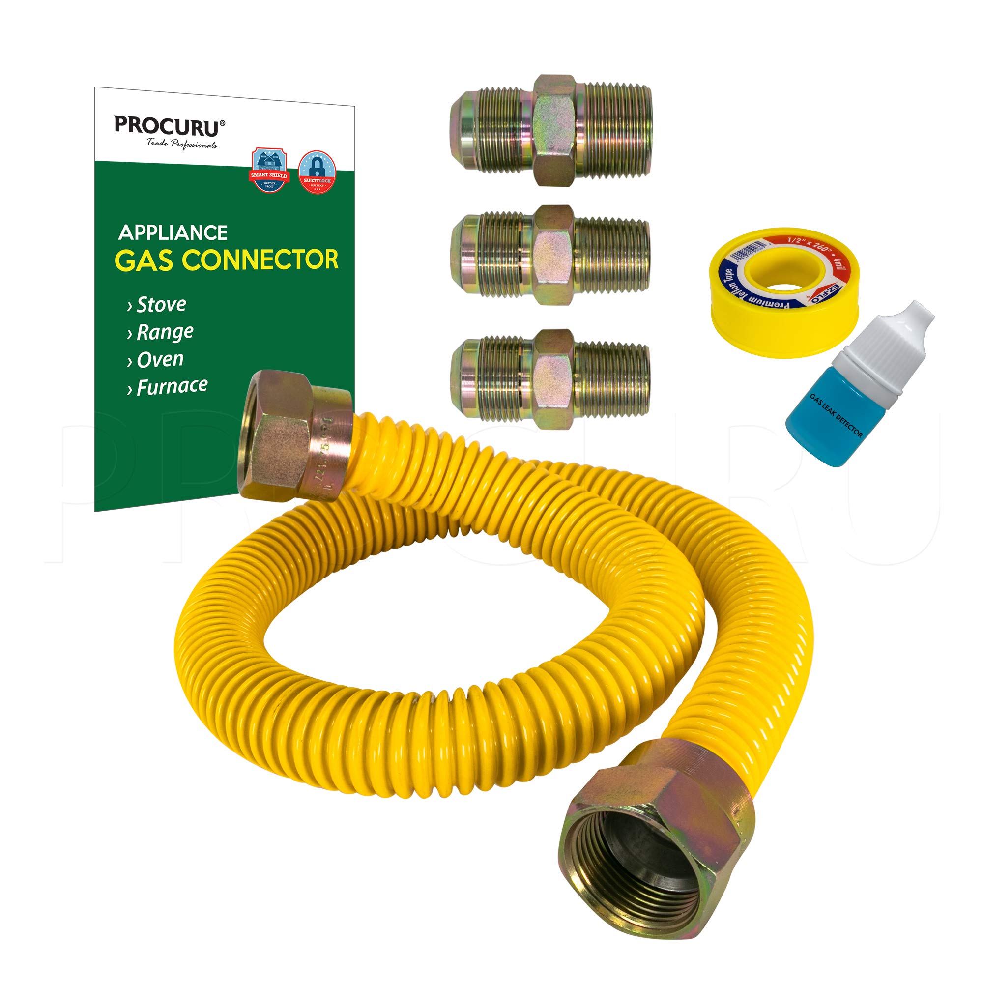 PROCURU Green Series gas connector outer view for flexible installation