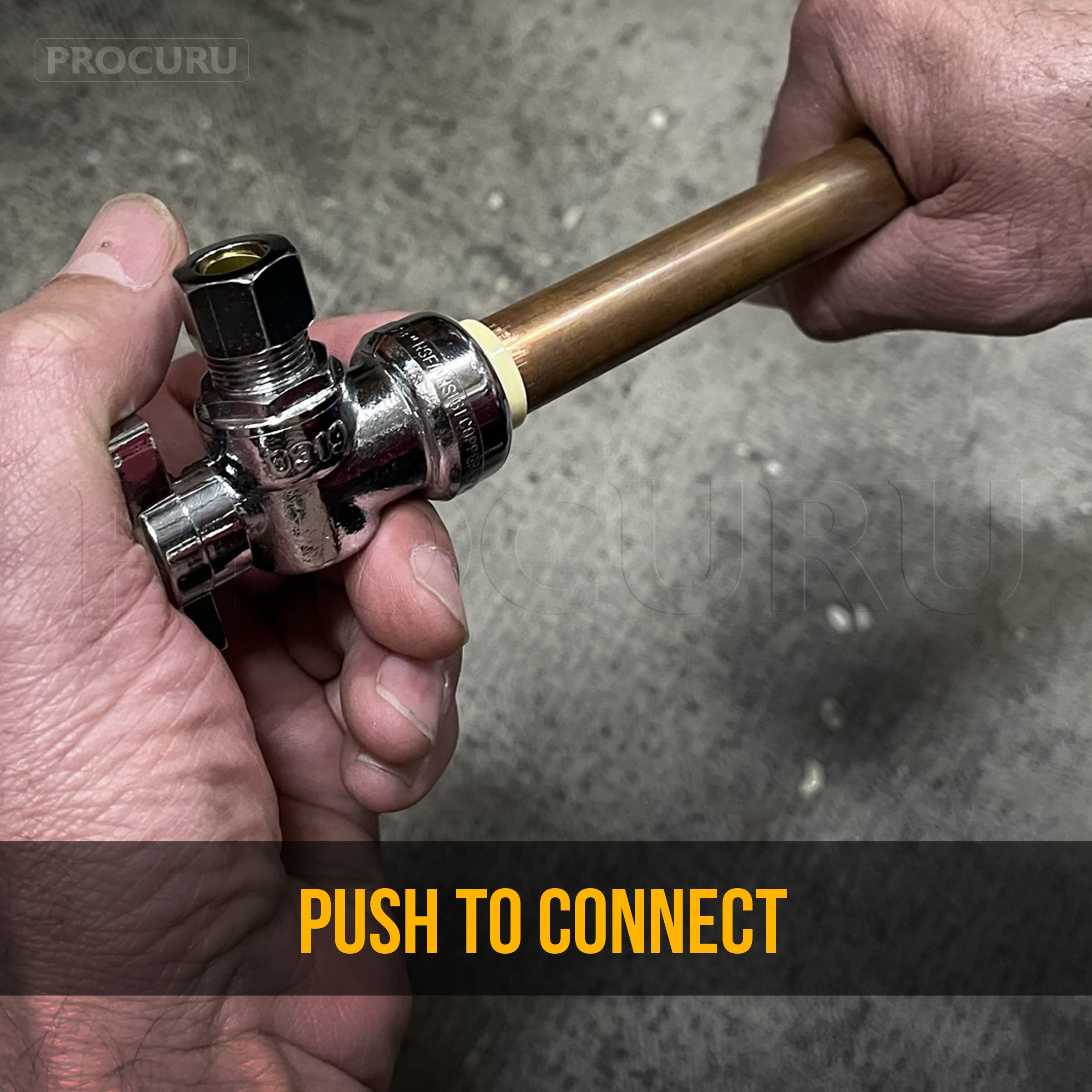 PROCURU installation-free design emphasizes fast setup on copper or PEX lines.