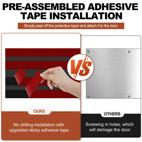 Profasion brushed black kick plate adhesive back view shows easy install