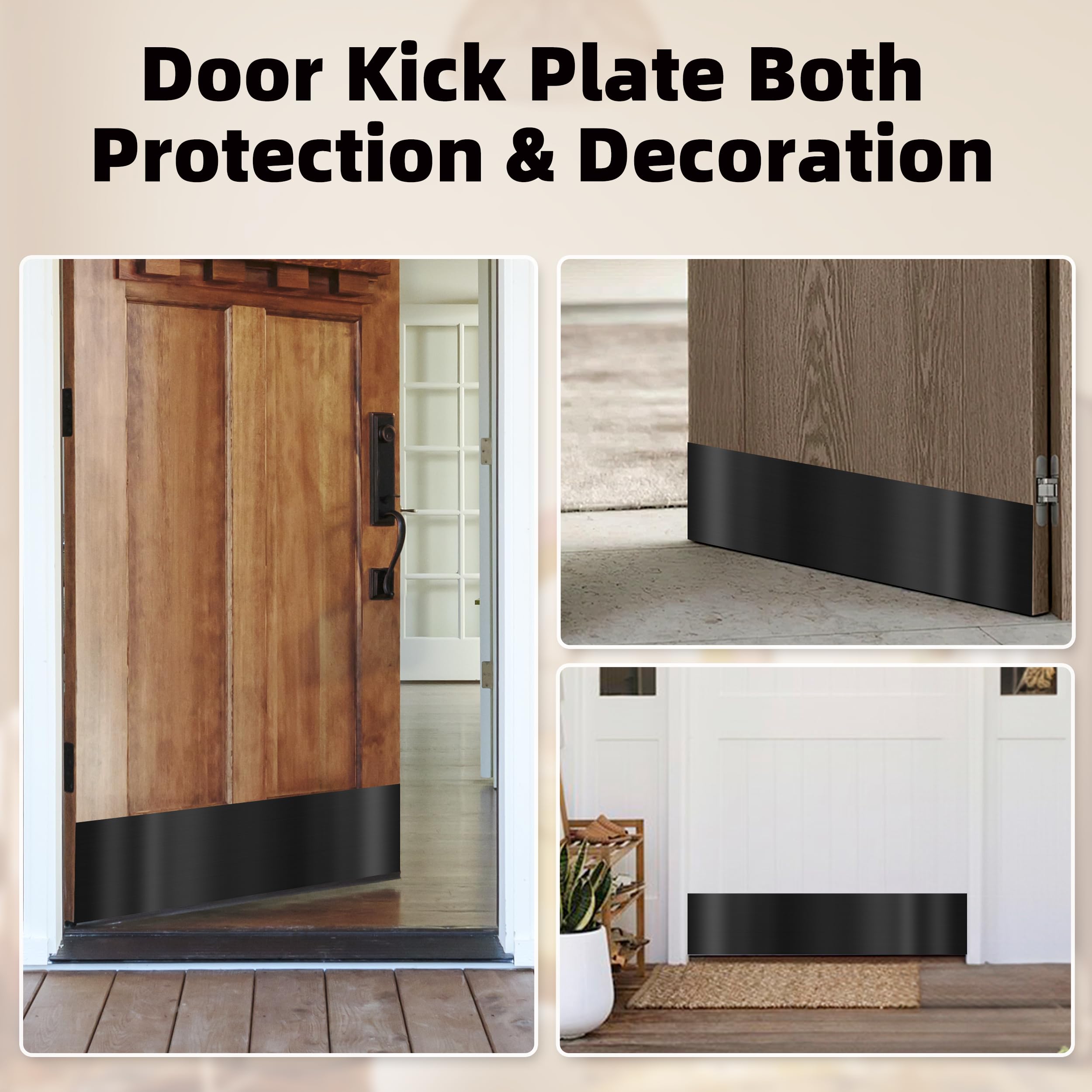 Profasion side-profile of brushed black door kick plate along door edge