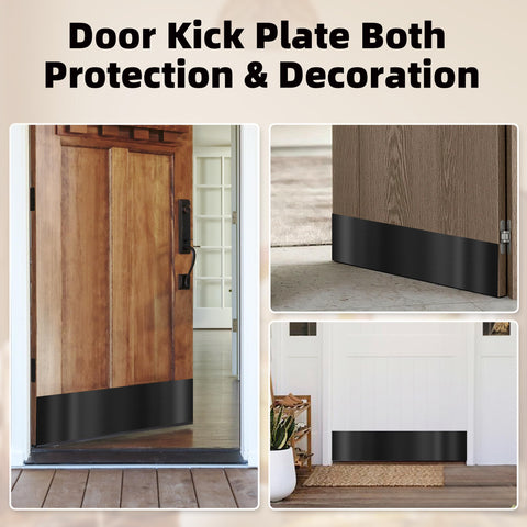 Profasion side-profile of brushed black door kick plate along door edge