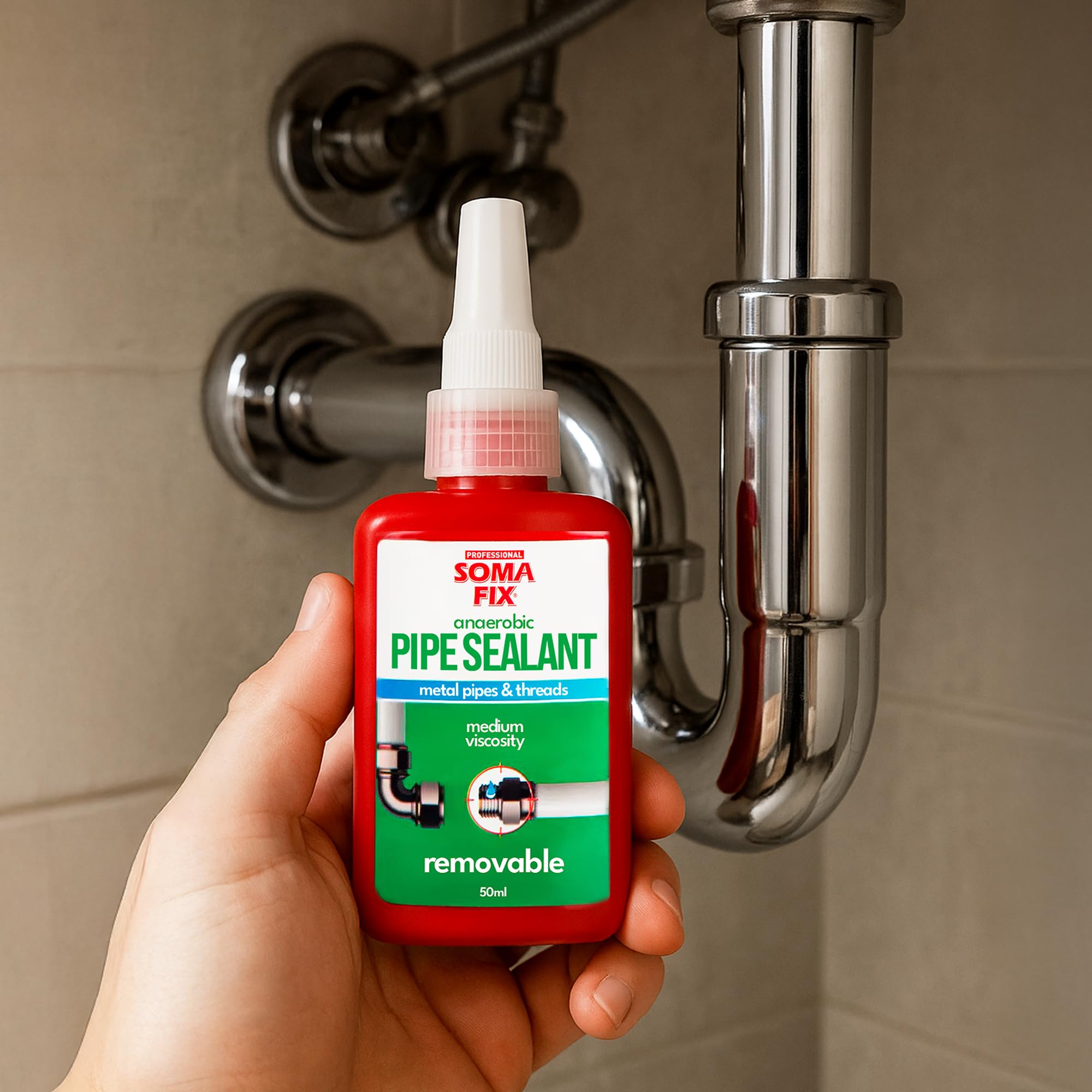 360-degree bead application on clean threads for consistent coverage.