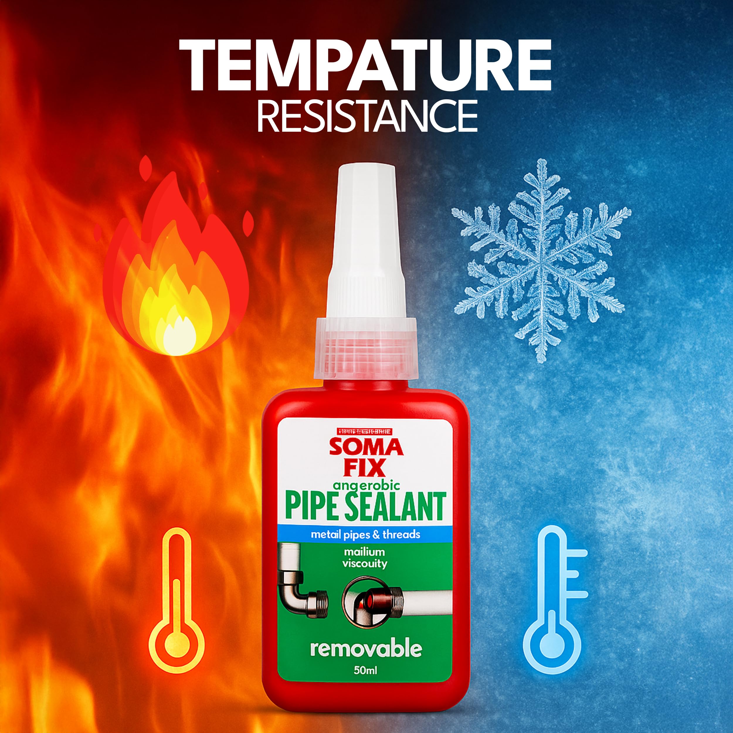 Removable sealant enables easy maintenance and disassembly with heat.