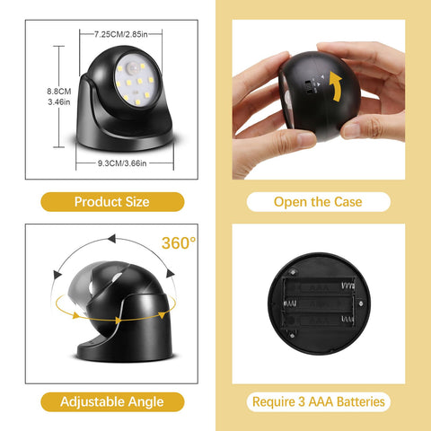 ProGreen 6000K battery light rotates 360 degrees for flexible placement.