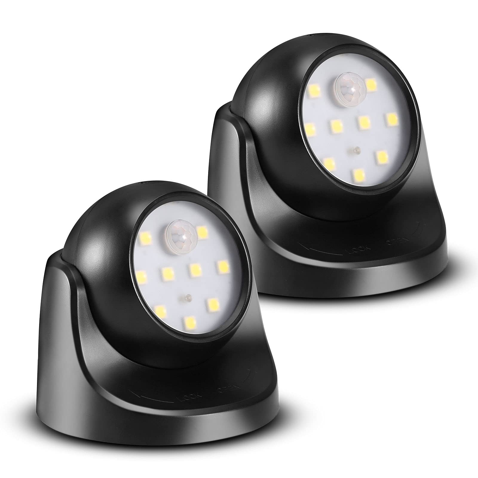 ProGreen 6000K battery motion light front view for automatic porch lighting.