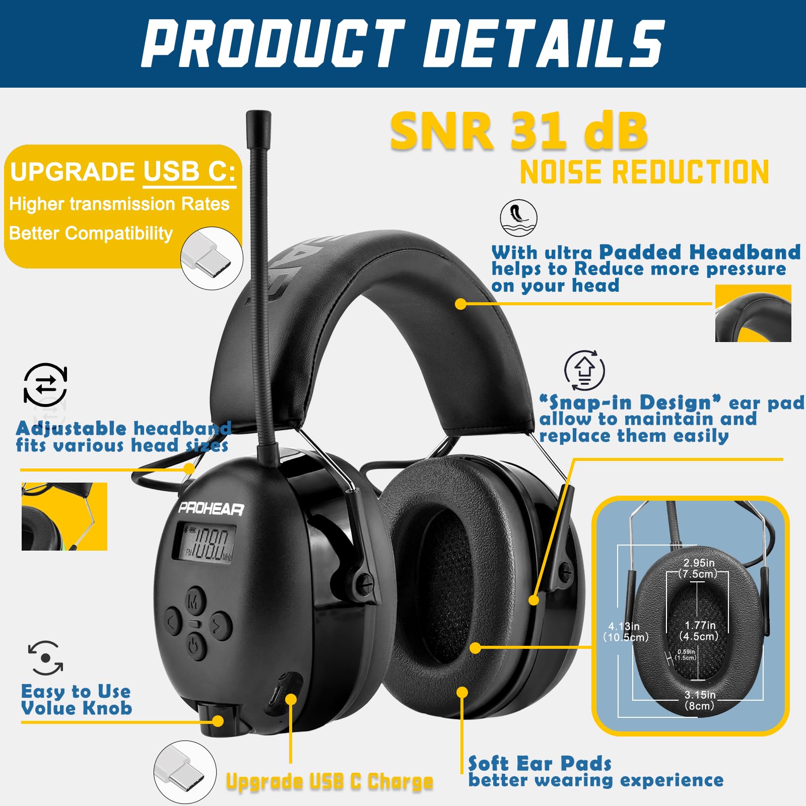 PROHEAR 033 Bluetooth 5.4 technology for reliable wireless connections