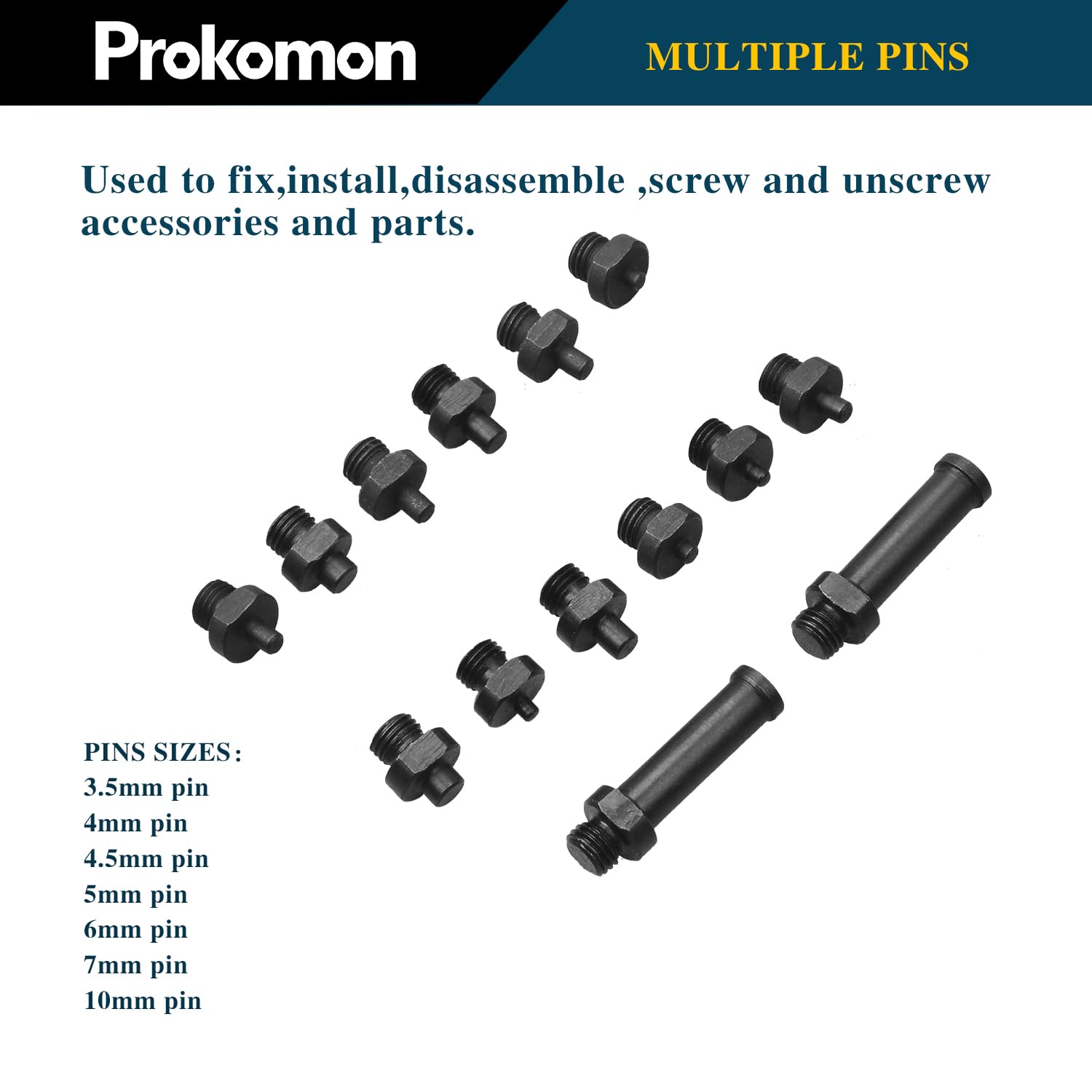 Prokomon pin wrench 12-inch length provides reach and leverage.