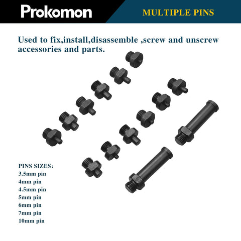 Prokomon pin wrench 12-inch length provides reach and leverage.