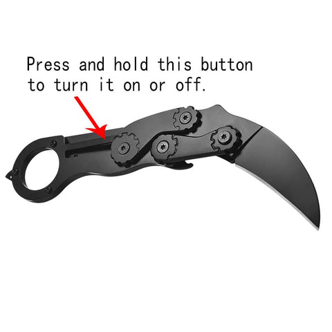 Promithi folding morphing knife packaging cut shows quick access and efficient setup.