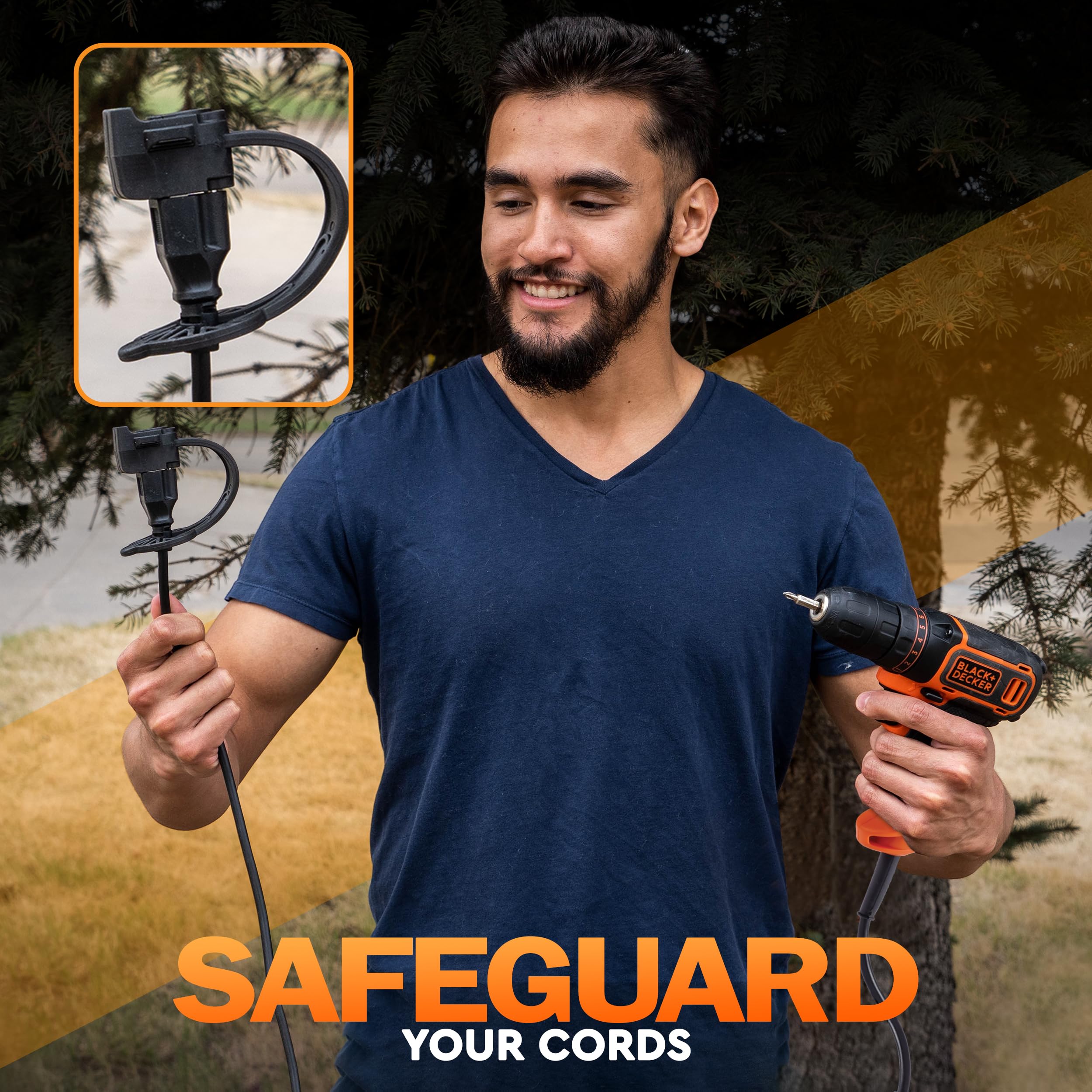 Prong Shield easy install plug cover offers hassle-free outdoor power protection.