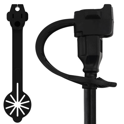 Prong Shield weatherproof plug cover shields 120V plugs from rain and dust.