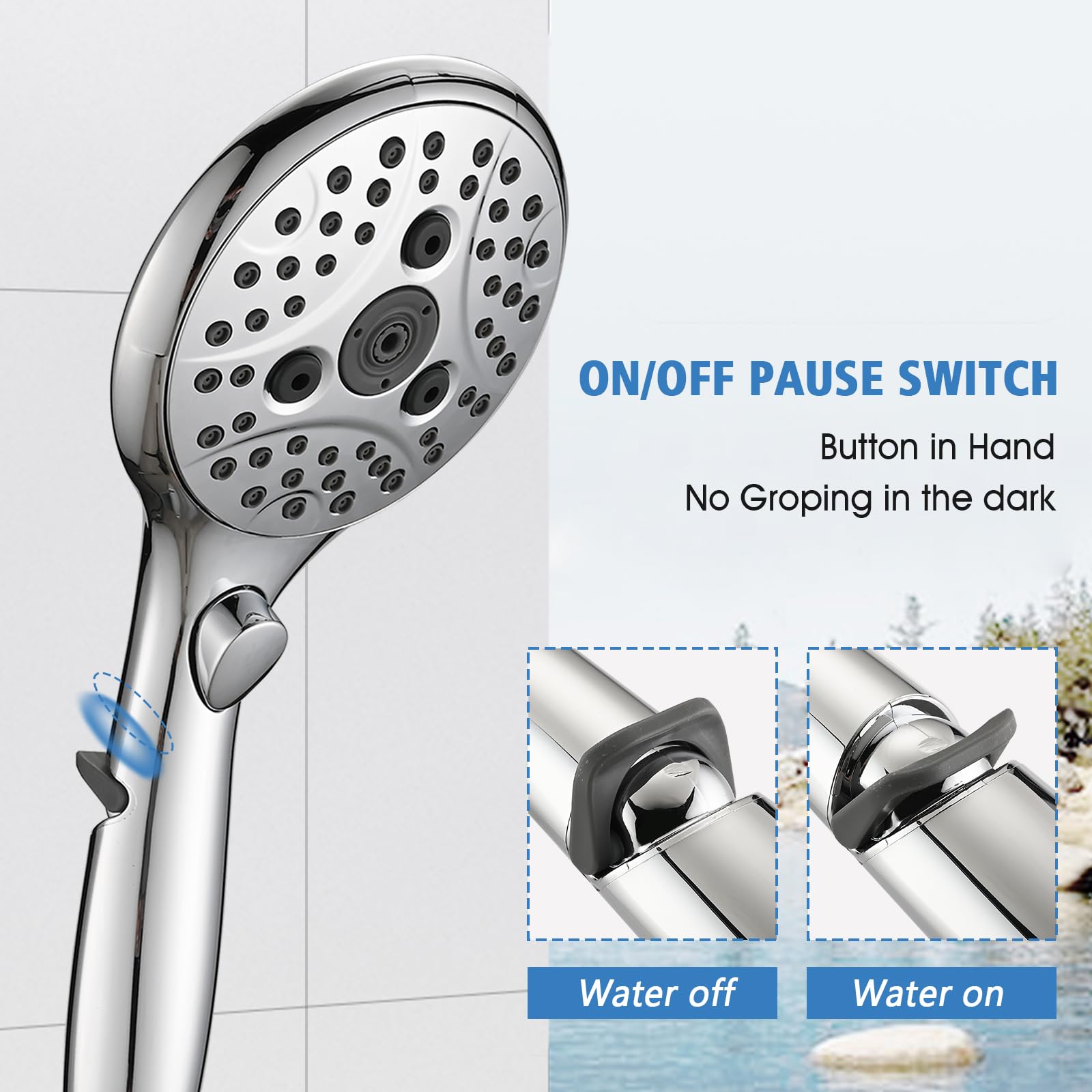 PROOX front-diverter lift-up switches flow between tub and shower.