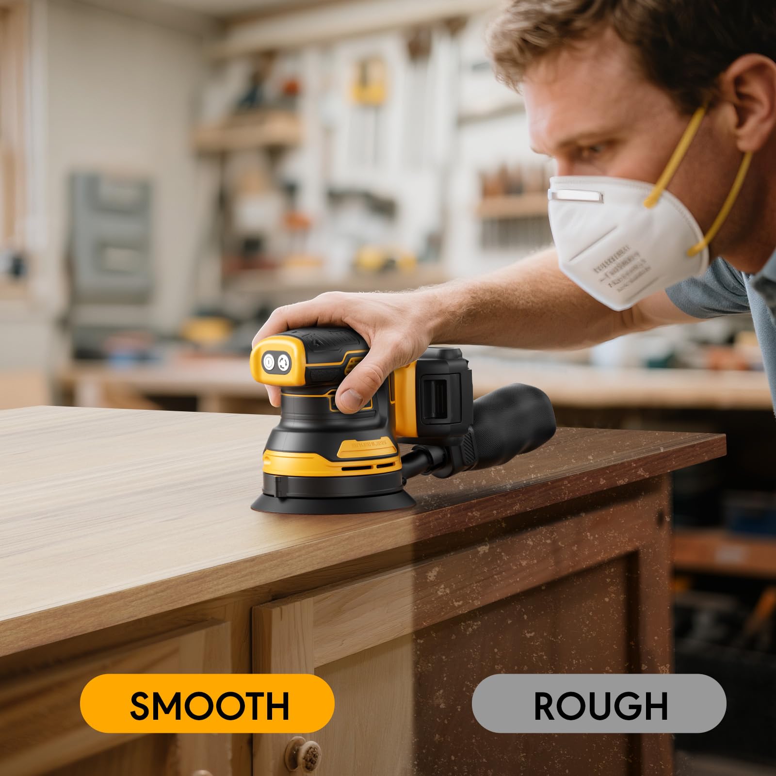 Propelannt compact and lightweight design fits tight spaces during sanding