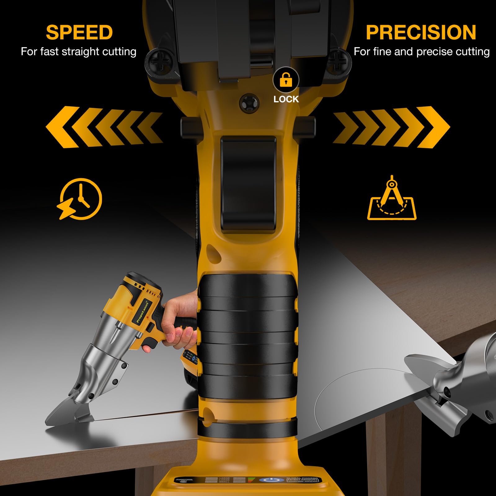 Propelannt 14GA steel cutting capability supports sturdy metalwork projects.