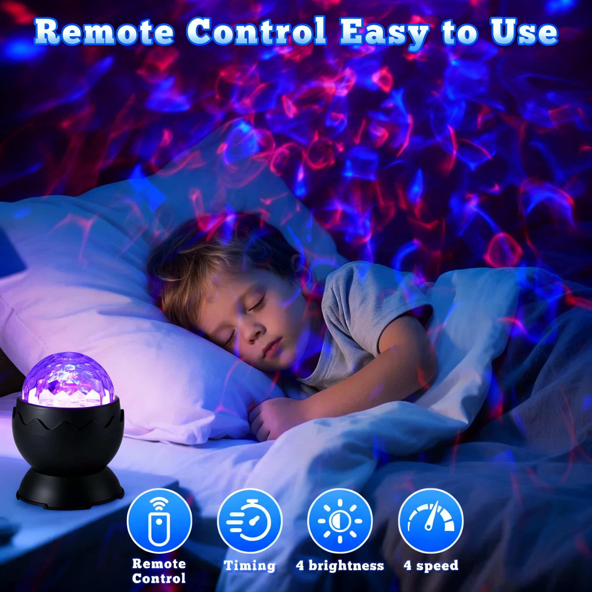 Proran Galaxy Projector bedtime scene calms kids at sleep.