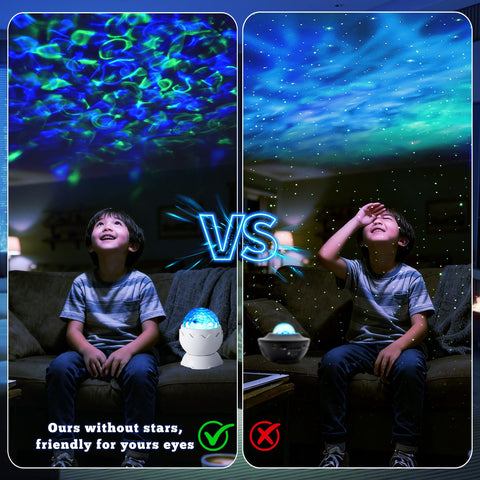 Kids' bedroom setup with the Proran Galaxy Projector creating a starry atmosphere.