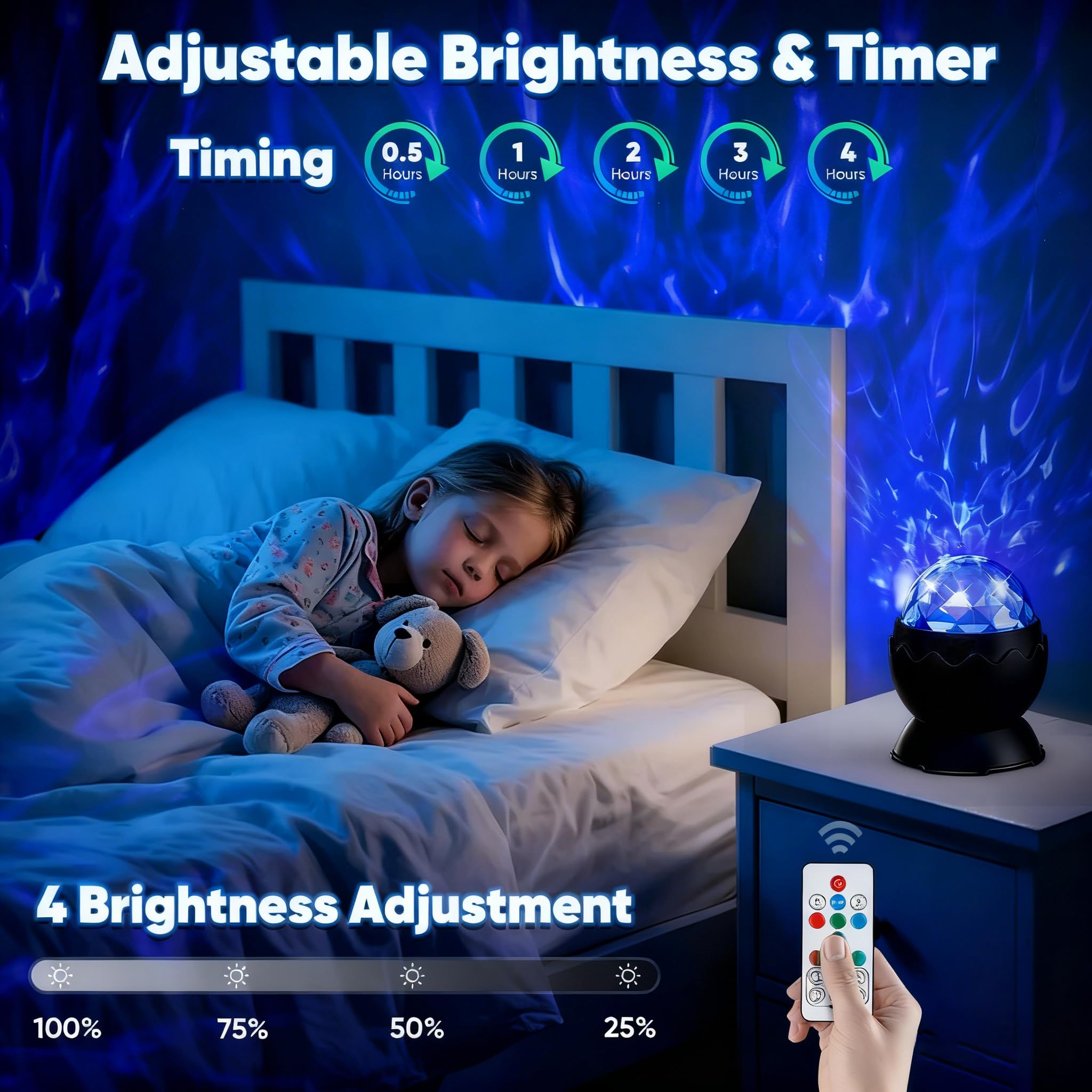 Proran Galaxy Projector timer settings for programmable nights.