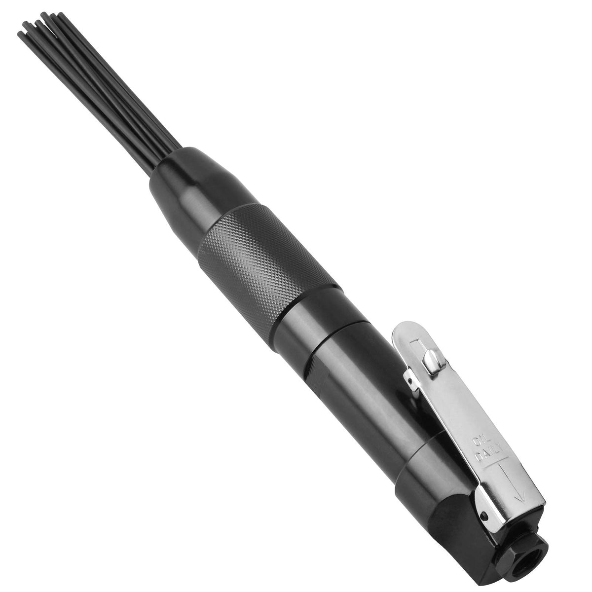 PROSHI compact air needle scaler front view for precise rust and paint removal on metal.