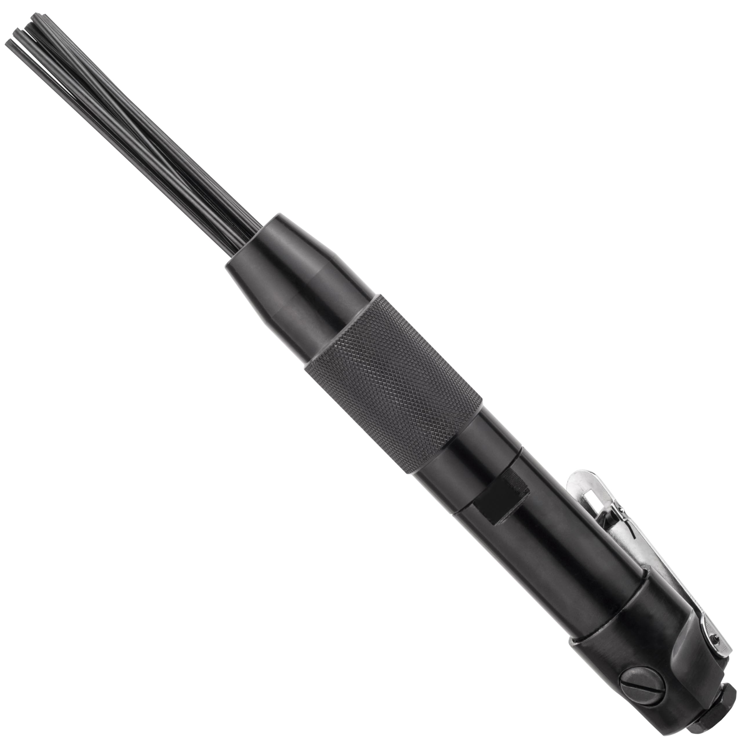 PROSHI needle scaler exhaust design reduces dust exposure during use.