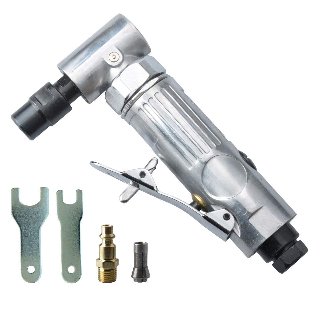 PROSHI quarter-inch 90-degree angle grinder reaches tight spaces for precise work.