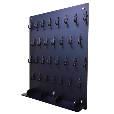 Tray design with three storage partitions for organized key storage