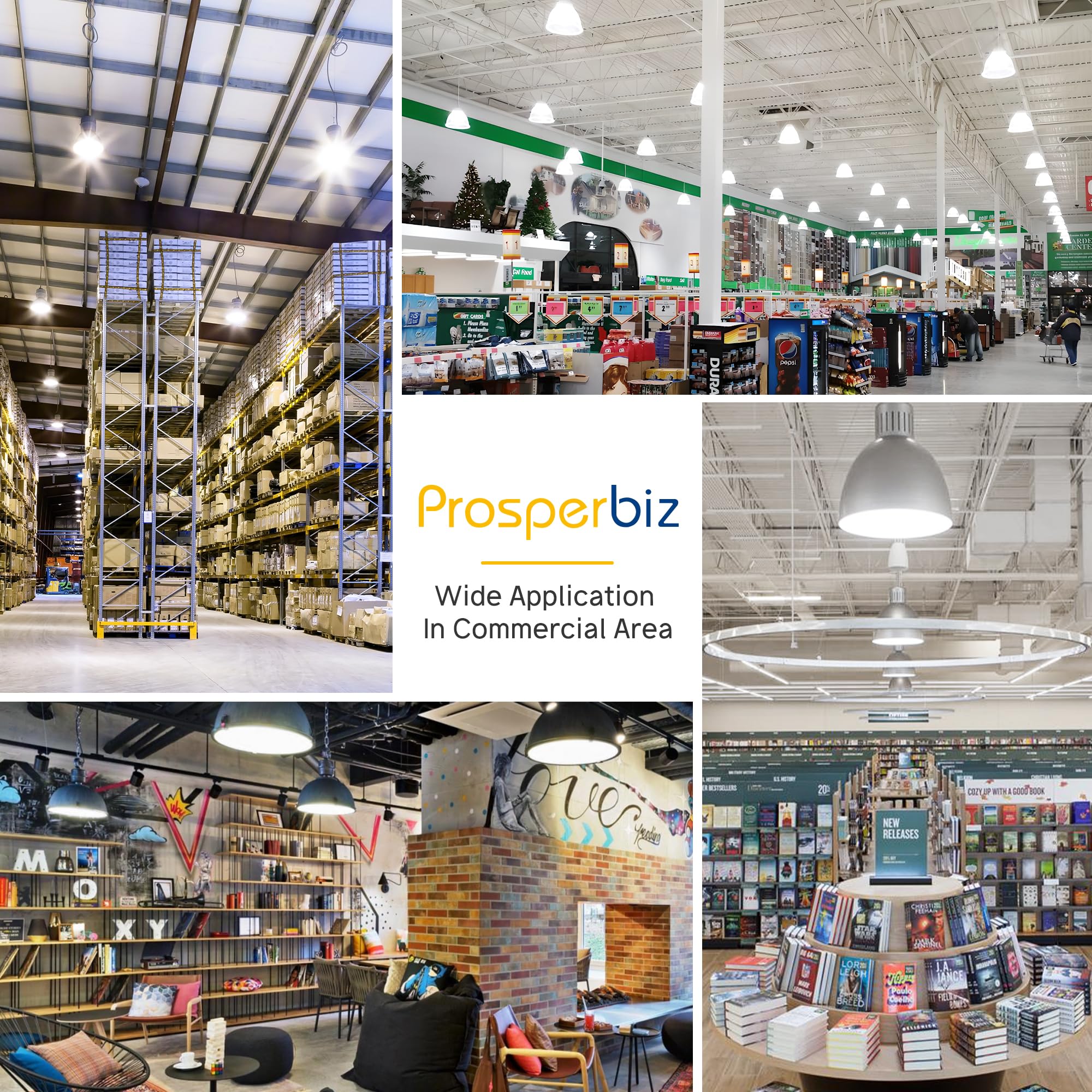 Prosperbiz 300W LED bulb outdoor patio setup for evenings