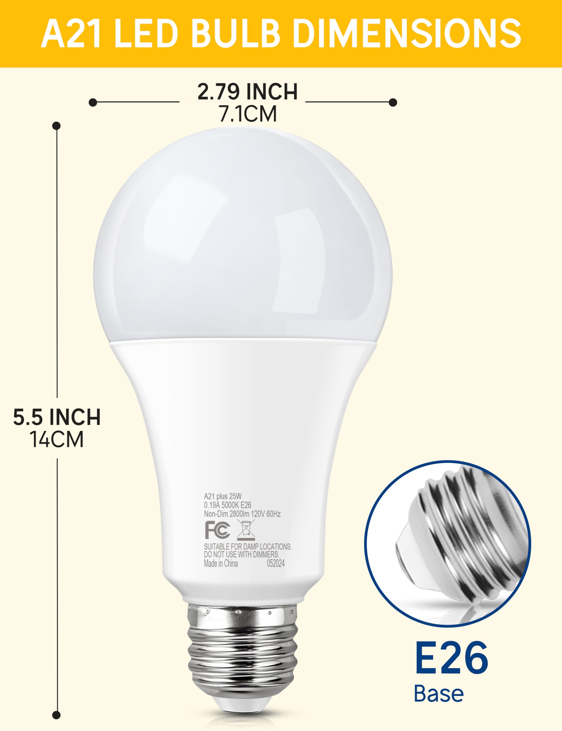 Prosperbiz LED bulb energy-saving 25W equivalent for lower electricity costs.