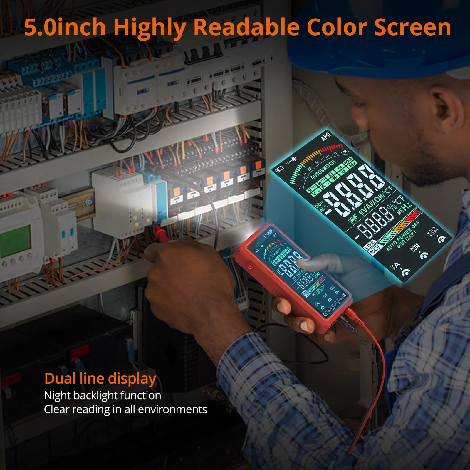 Proster CAT III 600V safety-rated multimeter with dual fuse protection