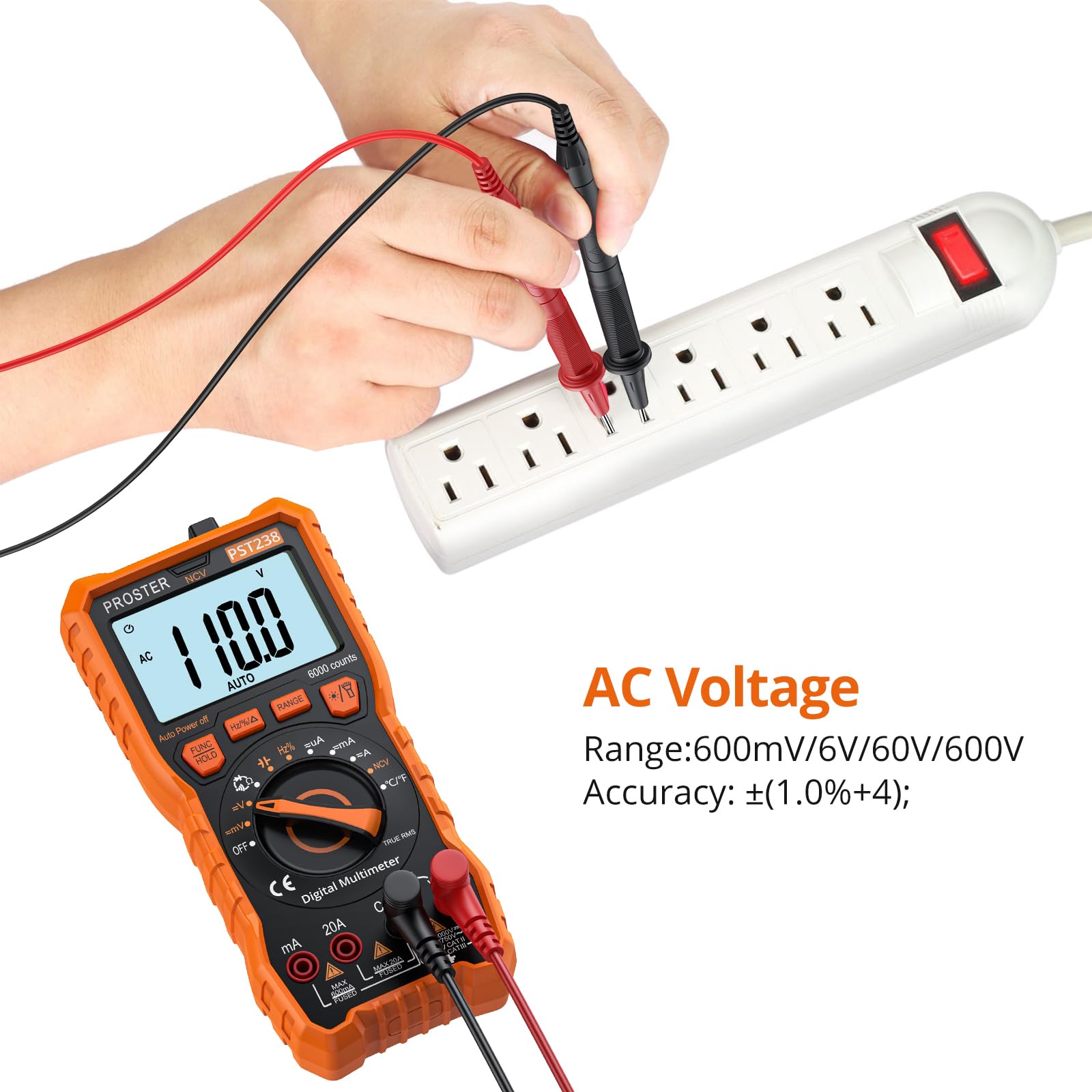 Proster DMM includes fuse and screwdriver for quick maintenance tasks.