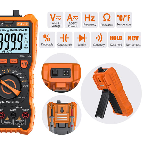Proster DMM NCV detection feature helps test live wires safely.