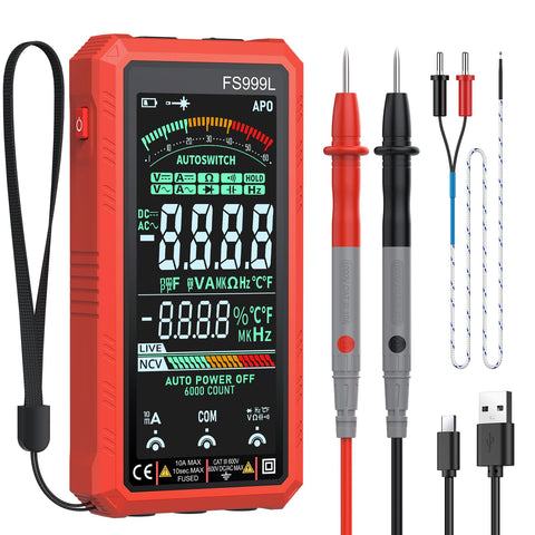 Proster USB-C rechargeable smart multimeter with 5-inch color screen for clear readings anywhere
