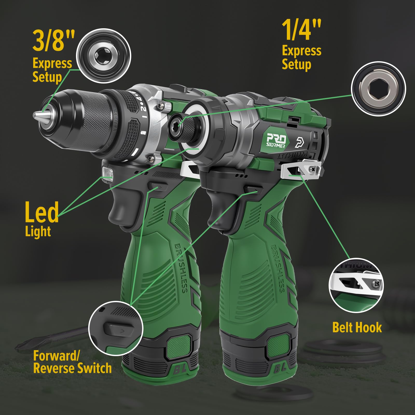 Prostormer 17V brushless impact driver in use for fast fastening