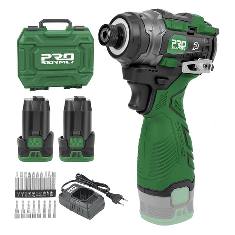 Prostormer 17V cordless impact driver with compact design for precise fastening.
