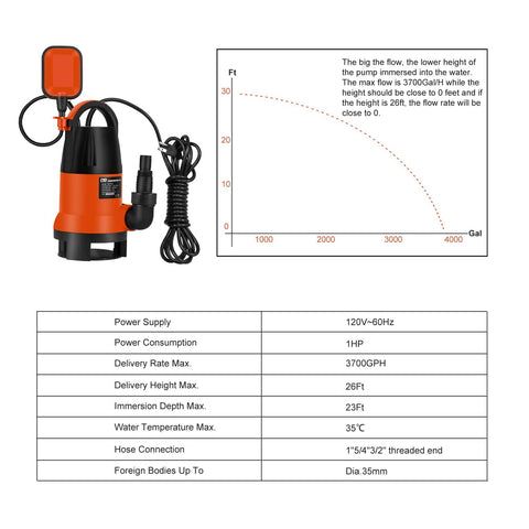 Prostormer 1HP motor label showing power and capacity