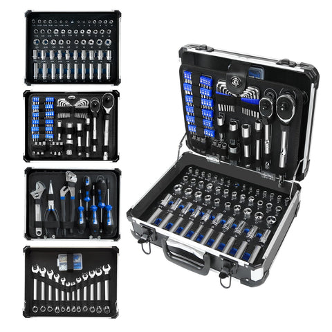 Prostormer 240-piece tool kit with aluminium toolbox for organized home repairs.