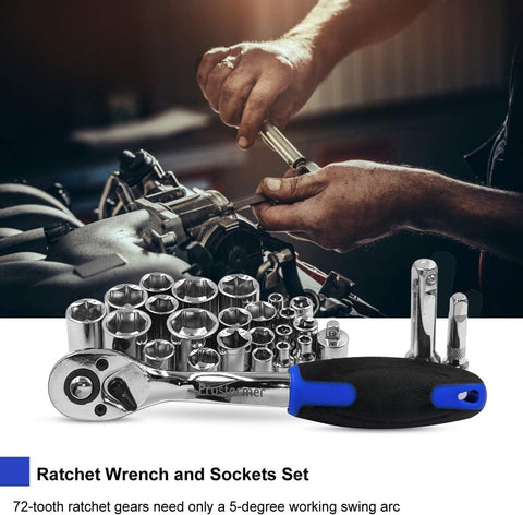 Prostormer 72-tooth ratchet and sockets for smooth turning