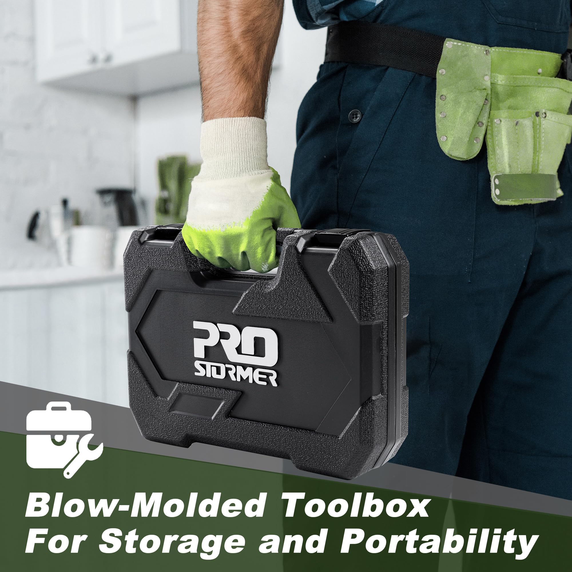 Prostormer 93-piece tool kit shown in toolbox, portable organization for projects.
