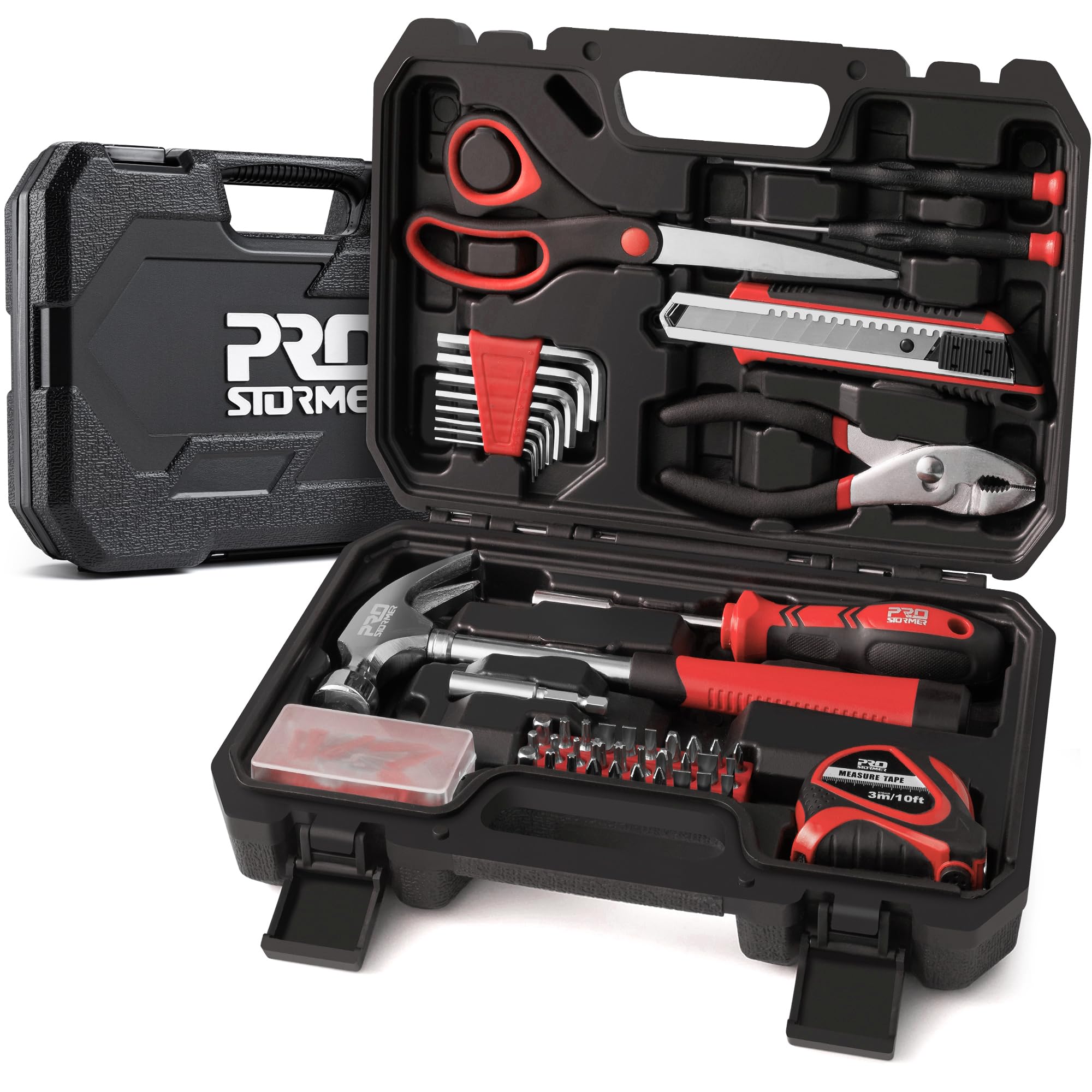 Prostormer 93-piece tool kit contents for quick home repairs