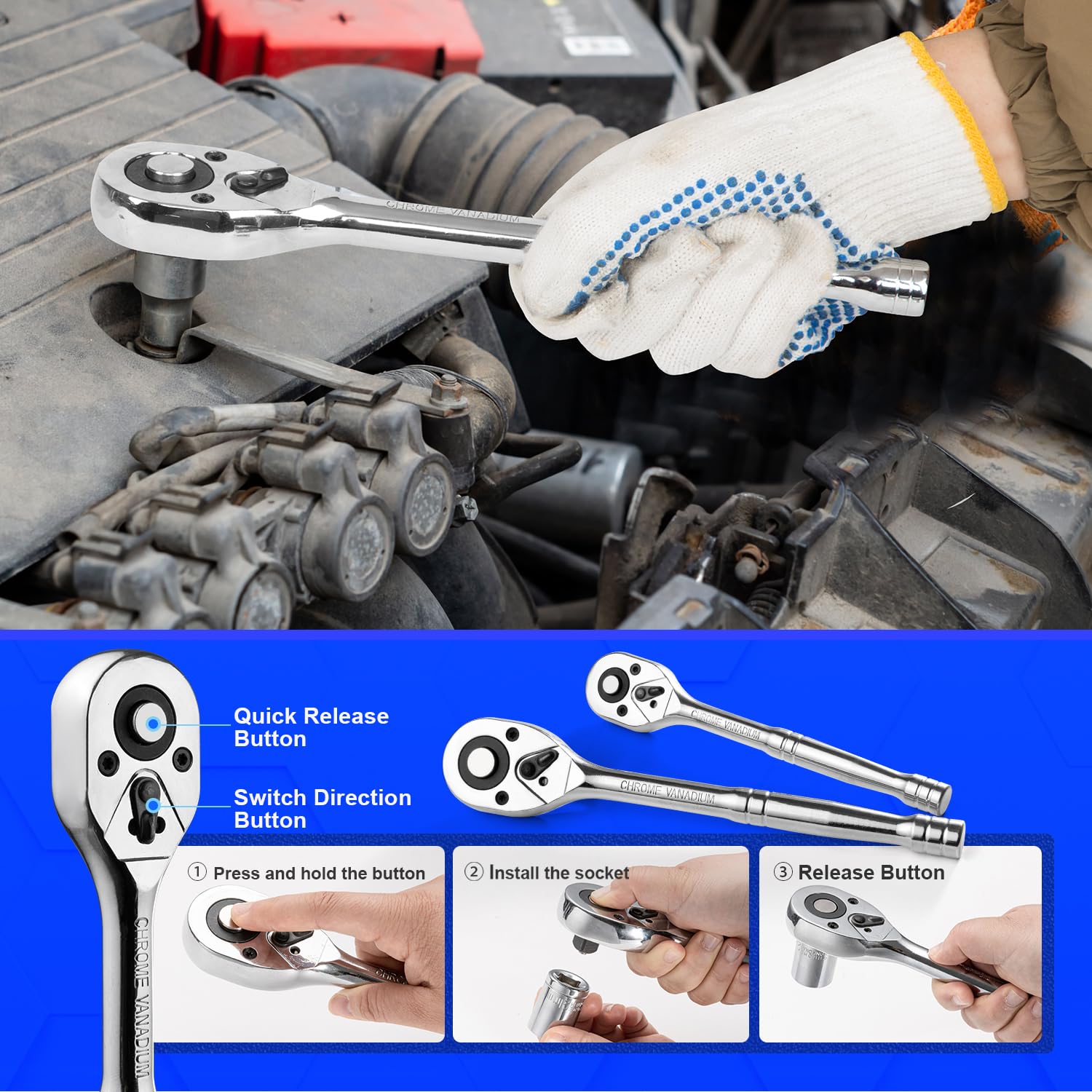 Prostormer assorted hand tools ideal for automotive, motorcycle, and home repairs.