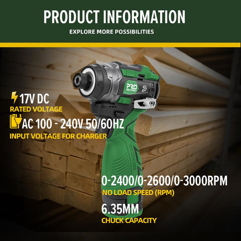 Prostormer brushless motor provides efficient power and longer tool life.